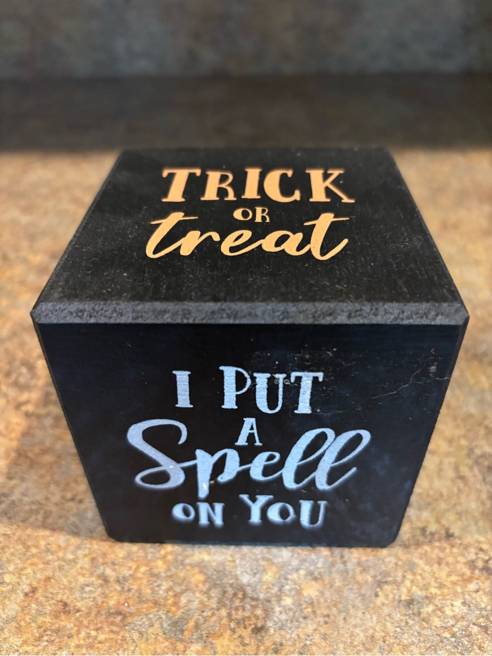 Halloween Decorative Block - wooden home decor